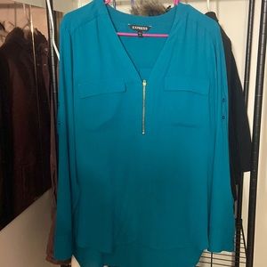 Long sleeved Express blouse quarter zip